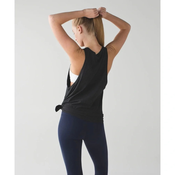 Lululemon Tie & Go Tank Top in Heathered Black - Picture 1 of 9